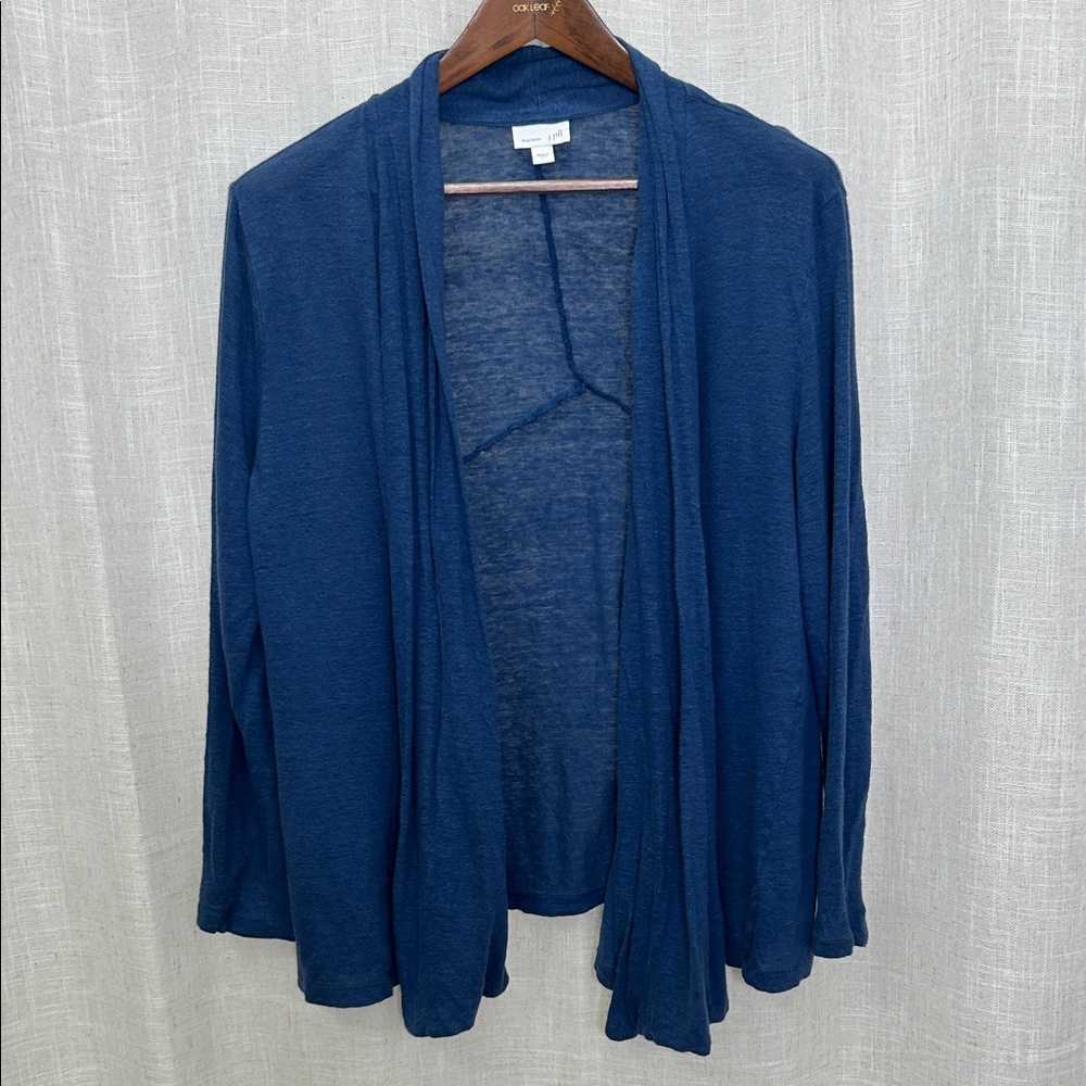 J. Jill Blue Lightweight Open Front Cardigan Size Large Excellent Condition